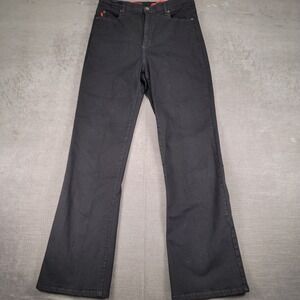 NYDJ Tummy Tuck Black Denim Jeans Straight‎ Leg Women's Size 12